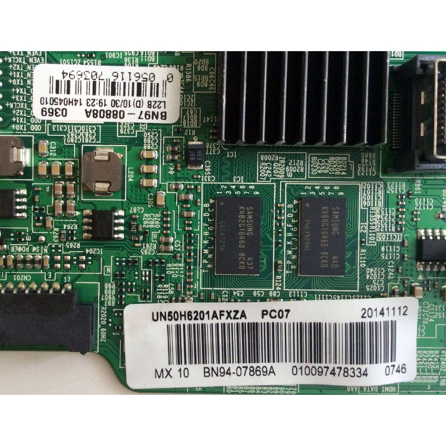 MAIN PARA TV SAMSUNG / NUMERO DE PARTE BN94-07869A / BN97-08808A / BN41-02245A / PANEL`S T500HVF06.4 / DH500CGA-B1 / DISPLAY T500HVN09.1 / MODELO UN50H6201AFXZA AH01 - Imagen 4